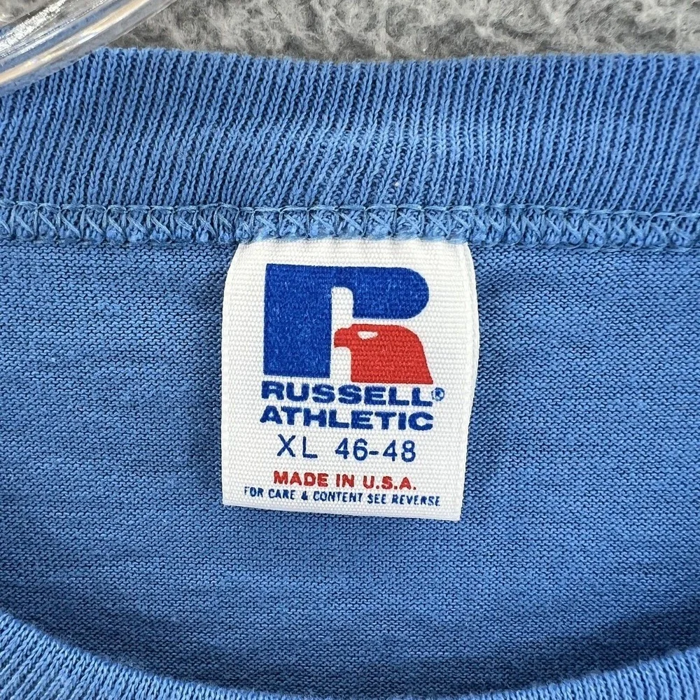 Vintage RUSSELL ATHLETIC T-Shirt Mens XL USA Rosedale Girls Soccer Single Stitch